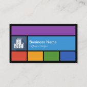 Daycare Child Care - Colorful Tiles Creative Business Card (Front)