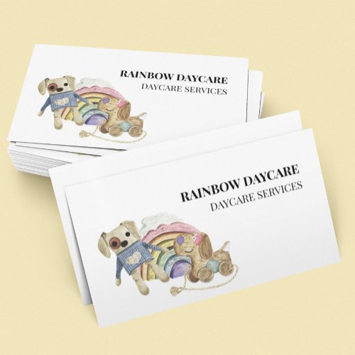 Daycare Child Care Toys Boho Watercolor  Business Card