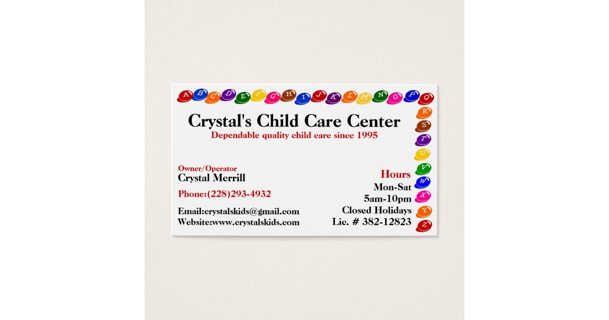 daycare childcare babysitting business card zazzle com names for a babysitting business