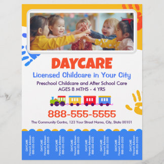 Daycare Childcare Kids Tear-Offs Flyer Template