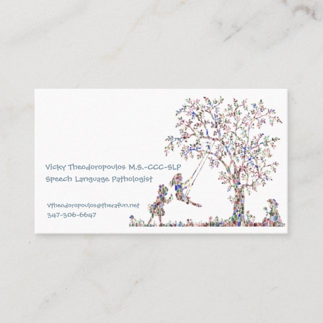 Daycare Children Nature - Blue - Direct Business Card (Front)