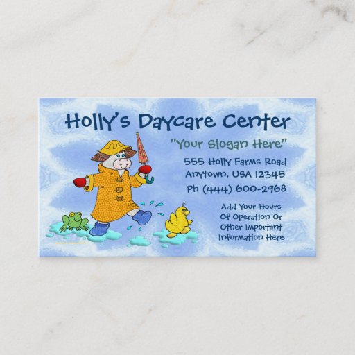 Customizable Daycare Or Child Care Business Card Template