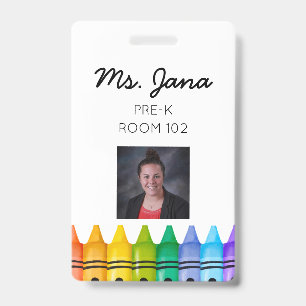 Daycare Primary Teacher Photo ID Badge
