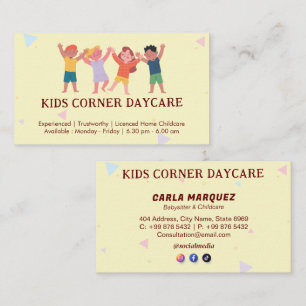 Daycare Professional Business   licensed Childcare Card