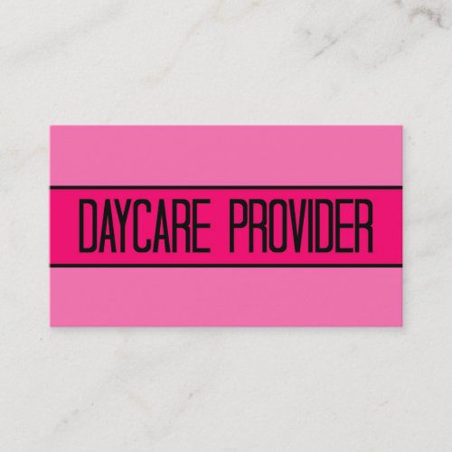 Daycare Provider Baby and Hot Pink Business Card