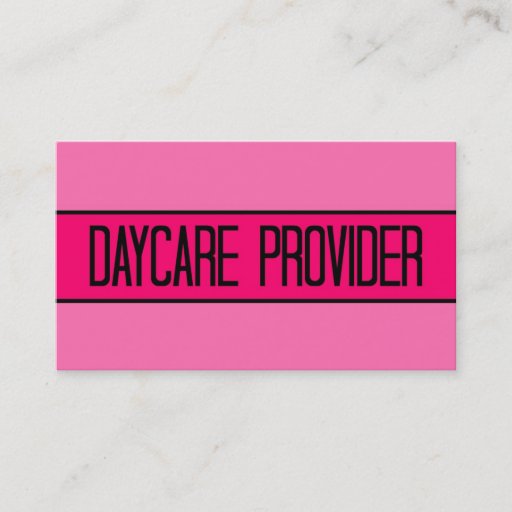 Customizable Daycare Provider Baby and Hot Pink Business Card