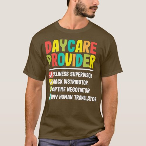 Daycare Provider Checklist Funny Gift Childcare T_Shirt