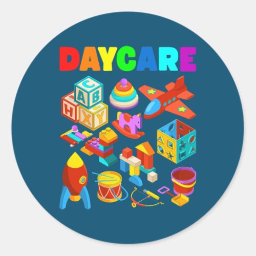 Daycare Provider Crew Childcare Squad After Classic Round Sticker