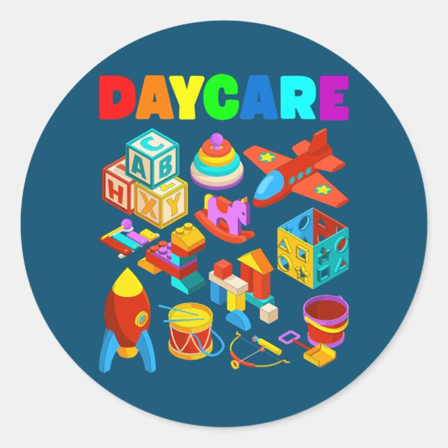 Daycare Provider Crew Childcare Squad After Classic Round Sticker (Front)