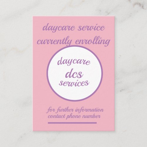 Daycare Service Might 35x 25 Business Card