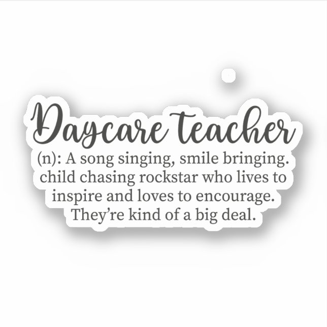 Daycare Teacher, Childcare Provider, Child Care Sticker (Front)