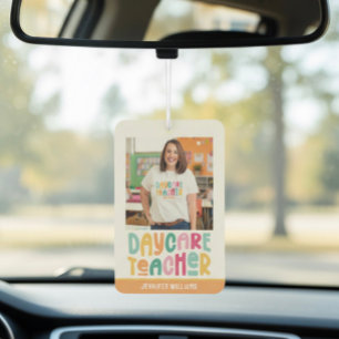 Daycare Teacher Colorful Text Photo Air Freshener