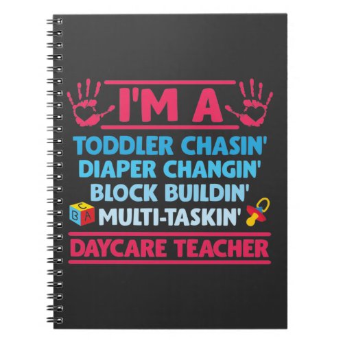 Daycare Teacher Diaper Toddler Childcare Worker Notebook