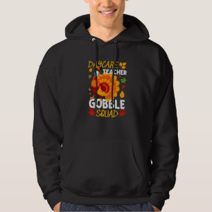 Daycare Teacher Gobble Squad Turkey Face Mask Than Hoodie