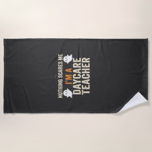 Daycare Teacher Halloween Ghost Design_1 Beach Towel