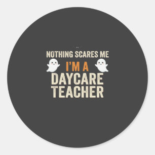 Daycare Teacher Halloween Ghost Design_1 Classic Round Sticker