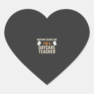 Daycare Teacher Halloween Ghost Design_1 Heart Sticker