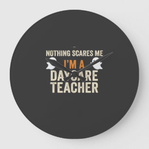 Daycare Teacher Halloween Ghost Design_1 Large Clock