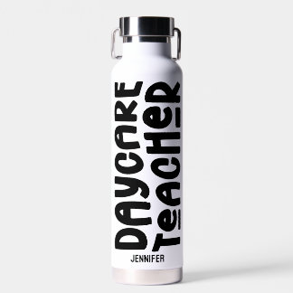 Daycare Teacher Minimalist Typography Water Bottle
