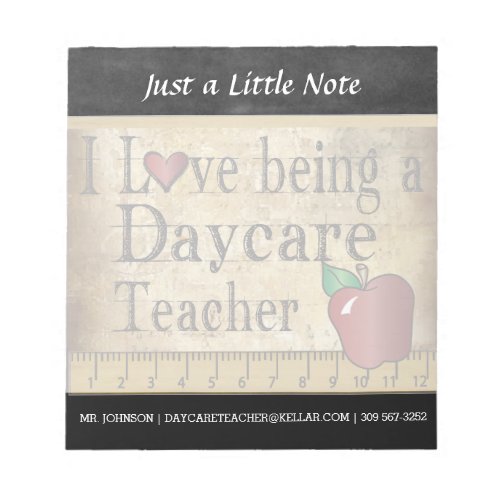 Daycare Teacher  Vintage Style Notepad