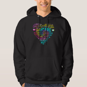 Daycare Team Tie Dye Heart Back To School Hoodie