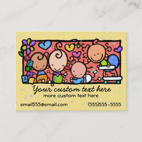 Daycare Toddlers Baby Nursery Babysitting template Business Card