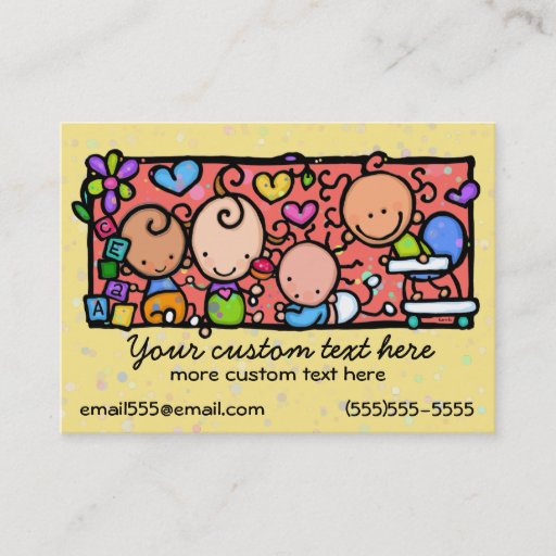 Customizable Daycare Toddlers Baby Nursery Babysitting template Business Card