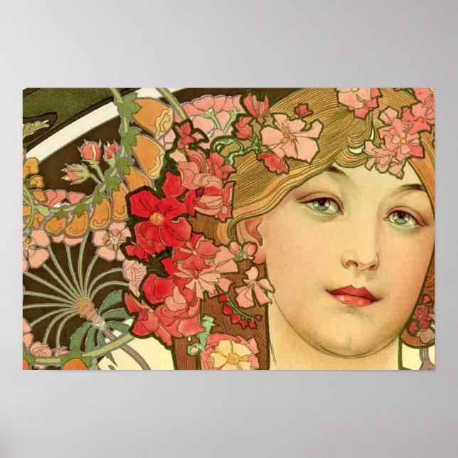 Daydream by Alphonse Mucha Poster (Front)