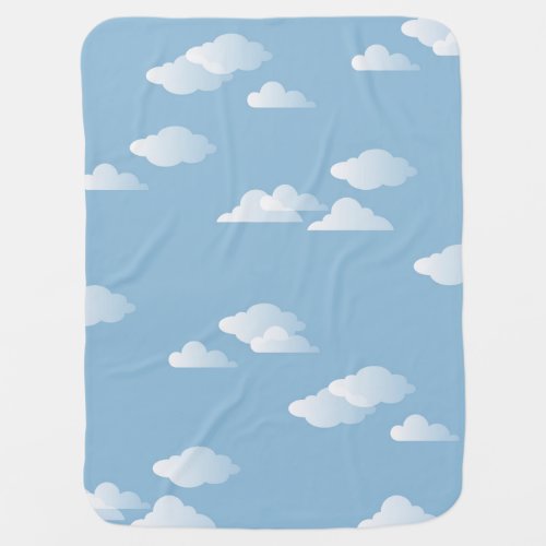 Daydream Clouds Sky Blue White Cloud Print Baby Blanket