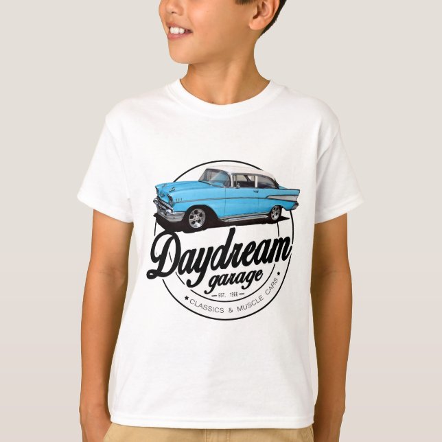 Daydream Garage with 1957 Chevrolet Bel Air T-Shirt (Front)
