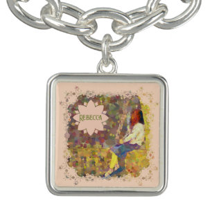 Daydream Girl on Wall Abstract Colorful Geometry Bracelet
