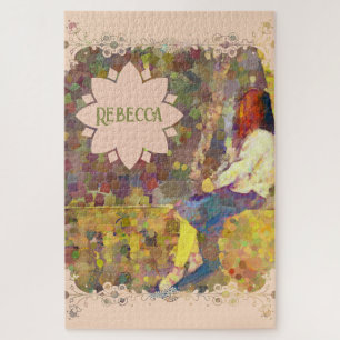 Daydream Girl on Wall Abstract Colorful Geometry Jigsaw Puzzle