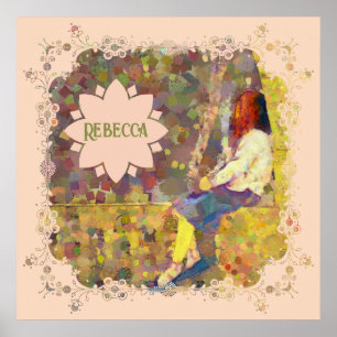 Daydream Girl on Wall Abstract Colorful Geometry Poster