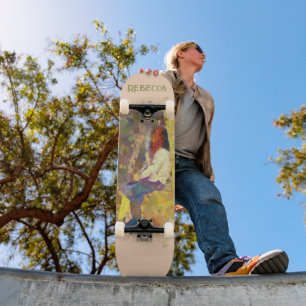 Daydream Girl on Wall Abstract Colorful Geometry Skateboard