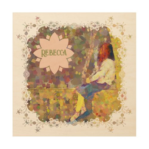 Daydream Girl on Wall Abstract Colorful Geometry Wood Wall Art