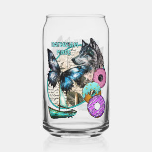 Daydream Mode - Wolf Butterfly Donuts Boat Can Glass