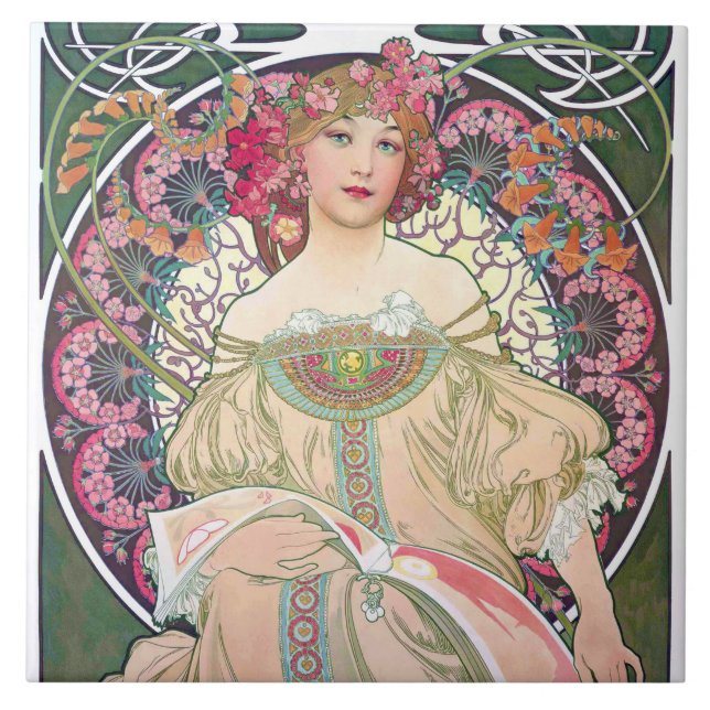Daydream (Spring), Mucha Ceramic Tile (Front)