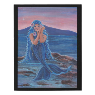 Daydreamer blue mermaid poster by Renee Faux Canvas Print