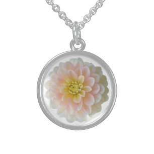 Daydreamer Dahlia, Pink Flower Sterling Silver Necklace