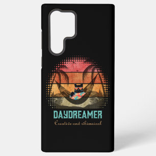 Daydreaming Cool Cat's Tropical Escape Samsung Galaxy S22 Ultra Case