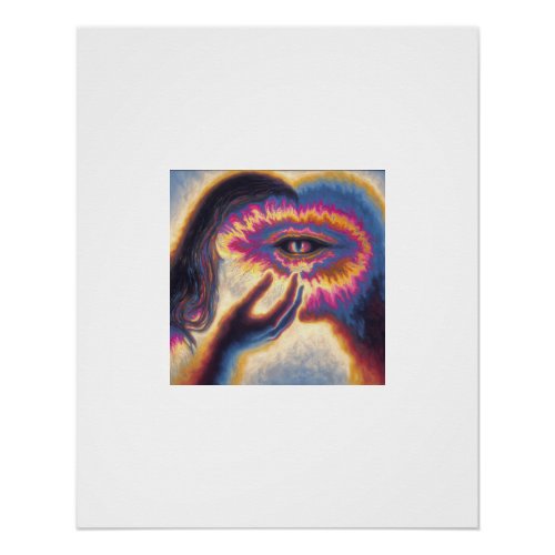 Daydreaming Flame Eye Portrait Poster