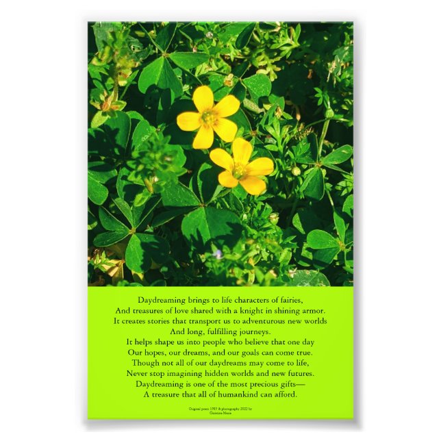 Daydreaming Inspirational Poem Photo Print (Front)
