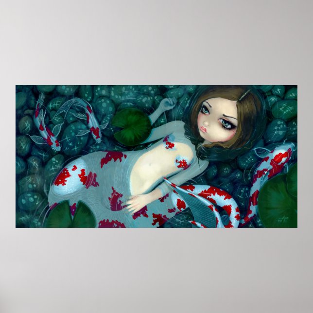 Daydreaming Koi Mermaid fantasy Art Print (Front)