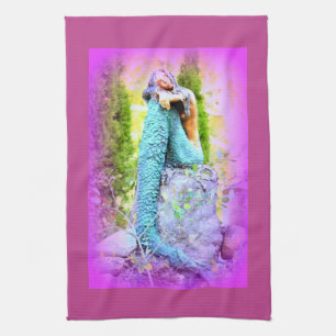daydreaming mermaid kitchen towel