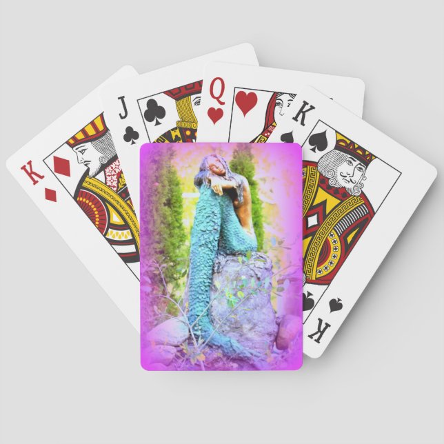 daydreaming mermaid playing cards (Back)