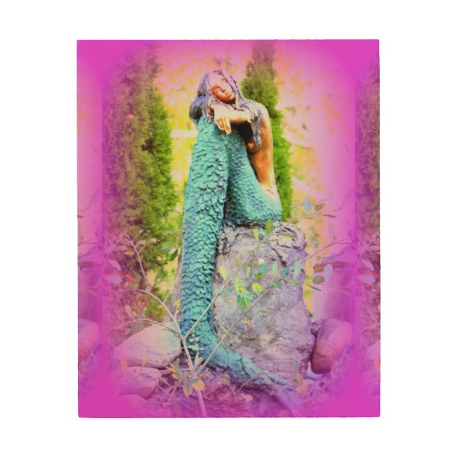 daydreaming mermaid wood canvas (Front)