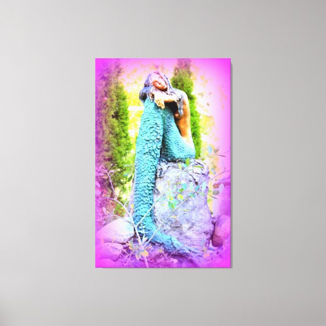 daydreaming mermaid wrapped canvas print (Front)