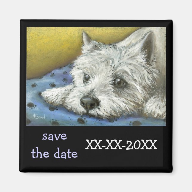 Daydreaming Westie Magnet (Front)
