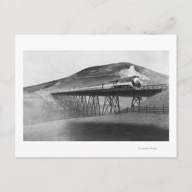 Daylight Limited Railroad over Tressel Postcard (Front)