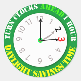 Daylight Savings Time Reminder Classic Round Sticker